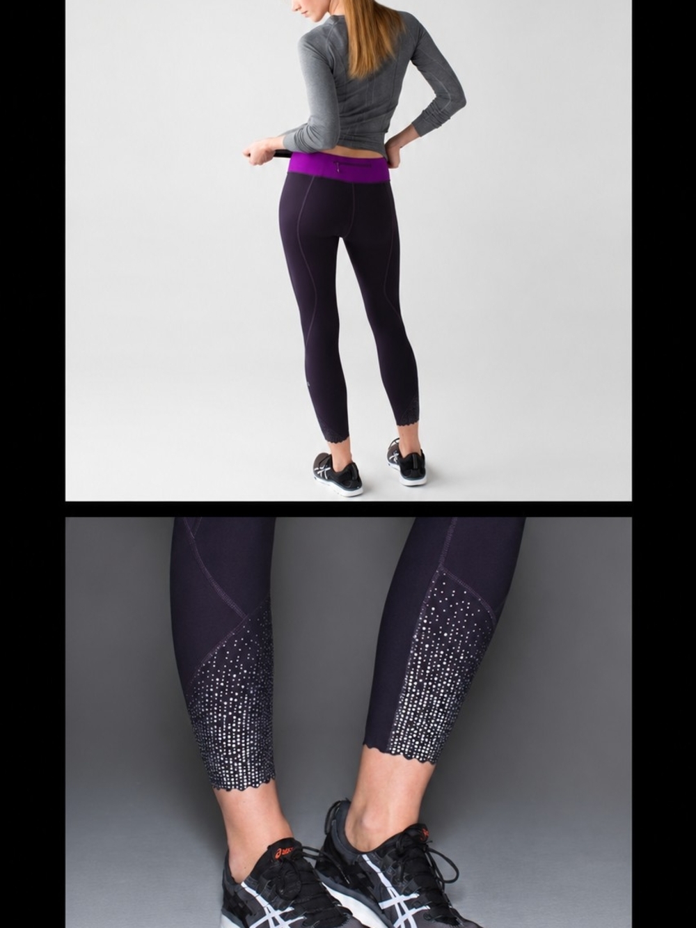 Lululemon Tight Stuff Tight 7/8 *Reflective - Black Grape / Violet - Size 4
